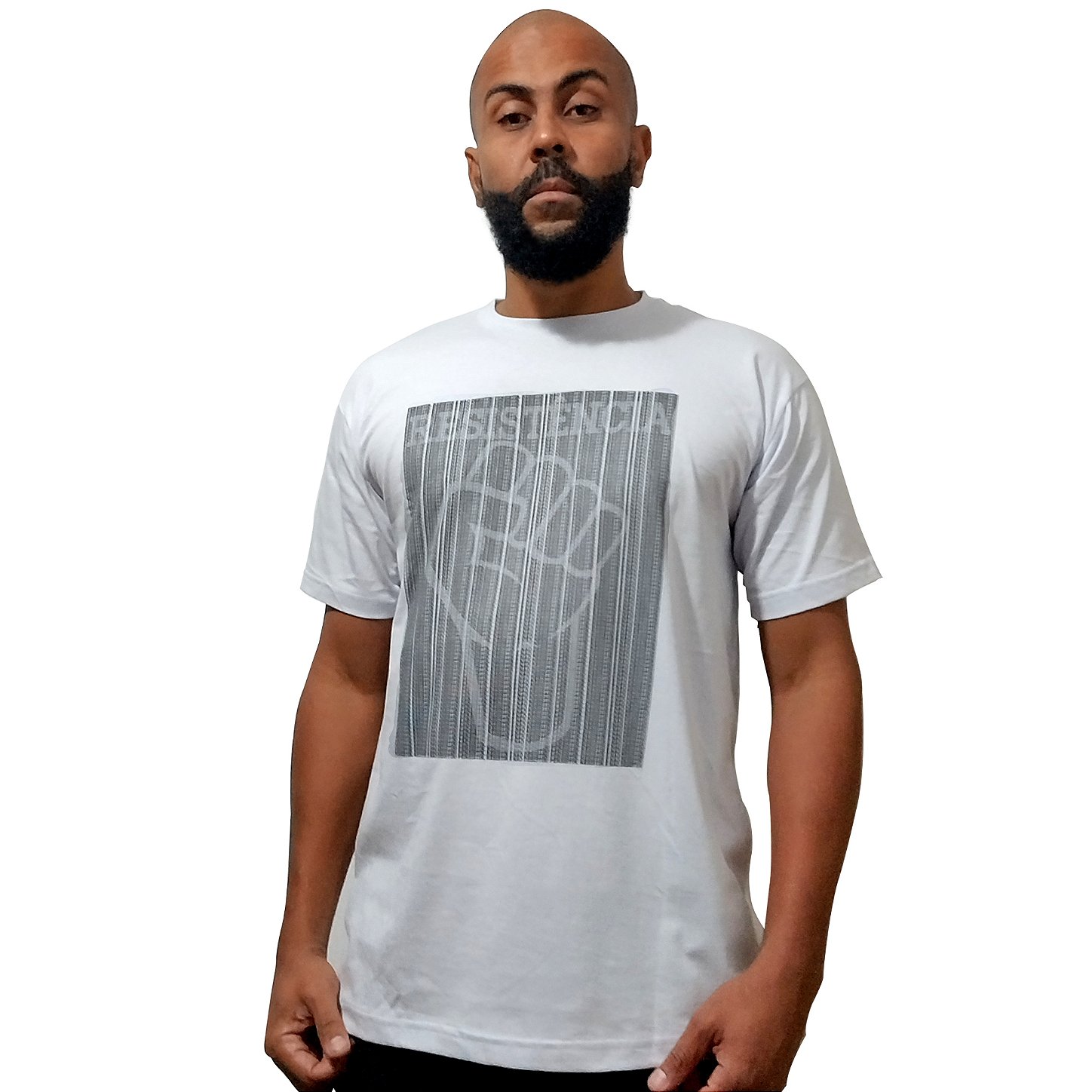Camiseta Paciência carranca cartoon - branco